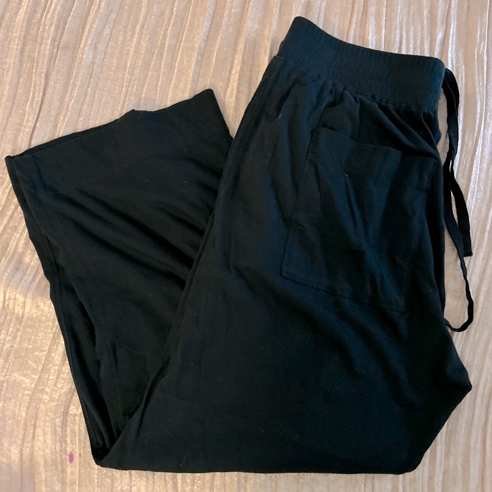 James Perse Black Drawstring Cotton Pants Size 0